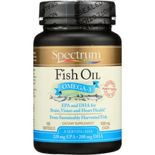 Load image into Gallery viewer, SPECTRUM ESSENTIAL: Fish Oil Omega-3 1000 mg, 100 Softgels