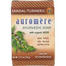 Load image into Gallery viewer, AUROMERE: Soap Bar Sandalwood Turmeric 2.75 oz