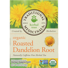 Load image into Gallery viewer, TRADITIONAL MEDICINALS: Organic Roasted Dandelion Root Herbal Tea 16 Tea Bags, 0.85 oz