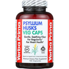 Load image into Gallery viewer, YERBA PRIMA: Psyllium Husks Veg Caps 625 mg, 180 Capsules