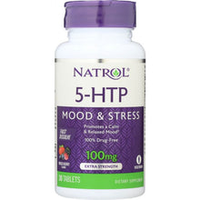 Load image into Gallery viewer, NATROL: 5-HTP Wild Berry Flavor 100 mg, 30 tablets