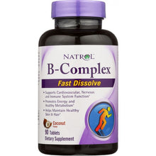 Load image into Gallery viewer, NATROL: B-Complex Fast Dissolve Coconut Flavor, 90 Tablets