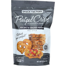 Load image into Gallery viewer, SNACK FACTORY: Pretzel Crisps Deli Style Sea Salt & Cracked Pepper, 7.2 oz