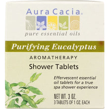 Load image into Gallery viewer, AURA CACIA: Aromatherapy Shower Tablets Purifying Eucalyptus 3 tablets (1 oz each), 3 oz