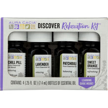 Load image into Gallery viewer, AURA CACIA: Essensial Oil Relaxation Kit Pack of 4, 0.25 oz