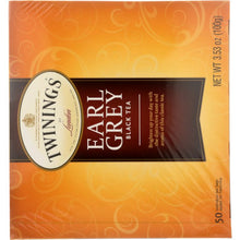 Load image into Gallery viewer, TWININGS OF LONDON: Tea Classics Light Flavour Strength Earl Grey Tea, 50 Tea Bags, 3.53 oz