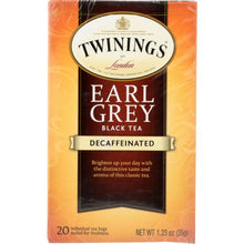 Load image into Gallery viewer, TWININGS OF LONDON: Classics Earl Grey Naturally Decaffeinated, 20 Tea Bags, 1.23 oz