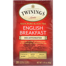 Load image into Gallery viewer, TWININGS OF LONDON: Classics English Breakfast Tea Naturally Decaffeinated, 20 Tea Bags, 1.41 oz