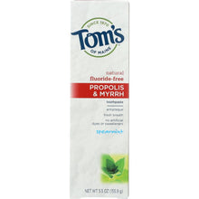 Load image into Gallery viewer, TOMS OF MAINE: Fluoride-Free Propolis & Myrrh Toothpaste Spearmint, 5.5 Oz