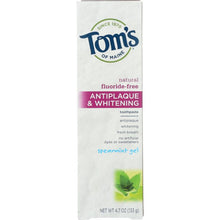 Load image into Gallery viewer, TOMS OF MAINE: Fluoride-Free Antiplaque & Whitening Toothpaste Spearmint Gel, 4.7 Oz