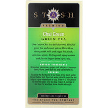 Load image into Gallery viewer, STASH TEA: Chai Green Tea 20 Tea Bags, 1.3 oz