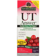 Load image into Gallery viewer, NATURES ANSWER: UT Answer D-Mannose & Cranberry Concentrate 4870 mg, 4 Oz