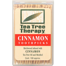 Load image into Gallery viewer, TEA TREE THERAPY" Cinnamon Toothpicks, 100 Tootpicks