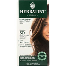 Load image into Gallery viewer, HERBATINT: Permanent Hair Color Gel 5D Light Golden Chestnut, 4.56 oz