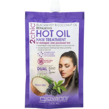 Load image into Gallery viewer, GIOVANNI COSMETICS: 2chic Repairing Hot Oil Hair Treatment Blackberry & Coconut Oil, 1.75 oz