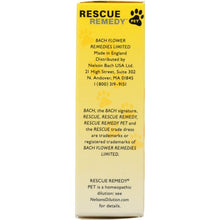 Load image into Gallery viewer, BACH: Flower Remedies Pet Rescue Remedy, 0.35 oz