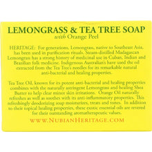 Load image into Gallery viewer, NUBIAN HERITAGE: Bar Soap Lemongrass and Tea Tree with Orange Peel, 5 oz
