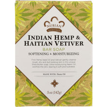 Load image into Gallery viewer, NUBIAN HERITAGE: Bar Soap Indian Hemp and Haitian Vetiver Soap w/ Neem, Oil 5 oz