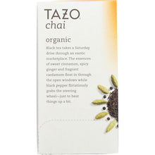Load image into Gallery viewer, TAZO: Organic Chai Black Tea 20 Tea Bags, 1.9 oz