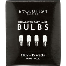 Load image into Gallery viewer, EVOLUTION SALT: Himalayan Salt Lamp Bulbs 15 Watts, 4 pack