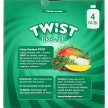 Load image into Gallery viewer, HAPPY KID: Twist Organic Apple Kale and Mango 4 Packs, 12.68 oz