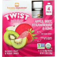 Load image into Gallery viewer, HAPPY KID: Twist Organic Apple Beet Strawberry and Kiwi 4 Packs, 12.68 oz
