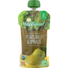 Load image into Gallery viewer, HAPPY BABY: Stage 2 Pear Kale Spinach Organic, 4 oz