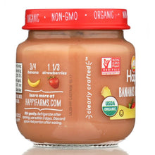 Load image into Gallery viewer, HAPPY BABY: Stage 2 Bananas and Strawberries, 4 oz