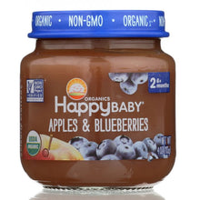 Load image into Gallery viewer, HAPPY BABY: Stage 2 Apples and Blueberries, 4 oz