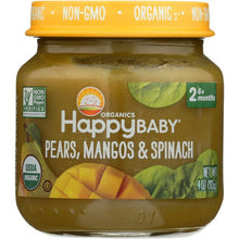 Load image into Gallery viewer, HAPPY BABY: Stage 2 Pears Mangos and Spinach, 4 oz
