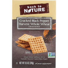Load image into Gallery viewer, BACK TO NATURE: Cracked Black Pepper Harvest Whole Wheat Crackers, 8.5 oz