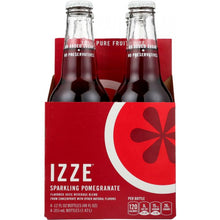 Load image into Gallery viewer, IZZE: Sparkling Pomegranate Flavored Juice Beverage 4 Count, 48 oz