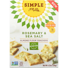 Load image into Gallery viewer, SIMPLE MILLS: Rosemary Sea Salt Crackers, 4.25 oz