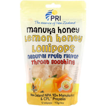 Load image into Gallery viewer, PRI: Lollipops Lemon & Honey Throat Soothing 12 Counts, 4 oz