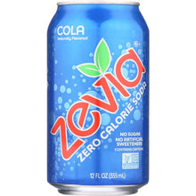 Load image into Gallery viewer, ZEVIA: All Natural Zero Calorie Soda Cola 6-12 fl oz, 72 fl oz