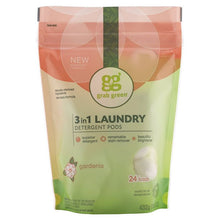 Load image into Gallery viewer, GRABGREEN: 3-In-1 Laundry Detergent Pods Gardenia 24 loads, 15.2 oz