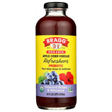 Load image into Gallery viewer, BRAGG: Organic Concord Grape & Hibiscus Apple Cider Vinegar Refreshers, 16 oz