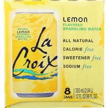 Load image into Gallery viewer, LA CROIX: Lemon Sparkling Water 8 Count (12 oz each), 96 oz
