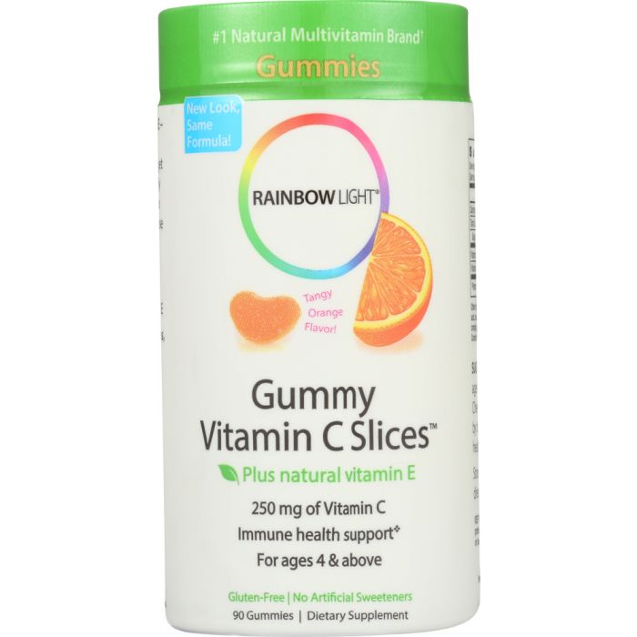 RAINBOW LIGHT: Gummy Vitamin C Slices Tangy Orange Flavor, 90 Gummies
