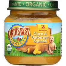 Load image into Gallery viewer, EARTHS BEST: Organic Strained Corn &amp; Butternut Squash, 4 oz
