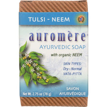 Load image into Gallery viewer, AUROMERE: Soap Bar Tulsi Neem 2.75 oz 30 pcs
