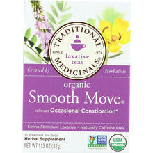 Load image into Gallery viewer, TRADITIONAL MEDICINALS: Organic Smooth Move Herbal Tea 16 Tea Bags, 1.13 oz
