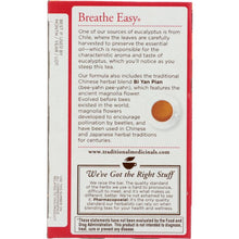 Load image into Gallery viewer, TRADITIONAL MEDICINALS: Breathe Easy Caffeine Free Herbal Tea 16 Tea Bags, 0.85 oz
