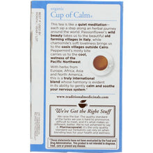 Load image into Gallery viewer, TRADITIONAL MEDICINALS: Organic Cup of Calm Caffeine Free Herbal Tea 16 Tea Bags, 0.85 oz
