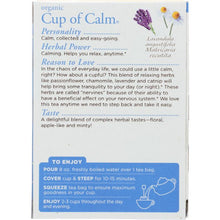 Load image into Gallery viewer, TRADITIONAL MEDICINALS: Organic Cup of Calm Caffeine Free Herbal Tea 16 Tea Bags, 0.85 oz
