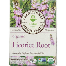 Load image into Gallery viewer, TRADITIONAL MEDICINALS: Organic Licorice Root Herbal Tea 16 tea bags, 0.85 oz
