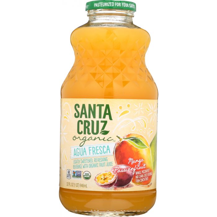 SANTA CRUZ: Fresca Agua Passion Fruit Organic, 32 oz