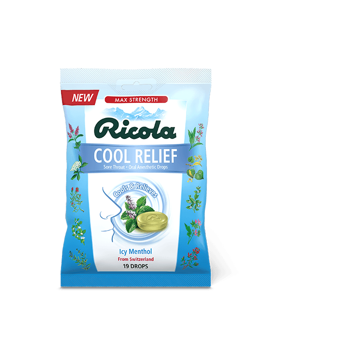 RICOLA: Cool Relief Icy Menthol Drops, 19 pc