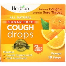 Load image into Gallery viewer, HERBION NATURALS: Cough Drops Orange No Sugar, 18 tb
