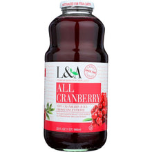 Load image into Gallery viewer, L &amp; A JUICE: All Cranberry Juice, 32 oz
